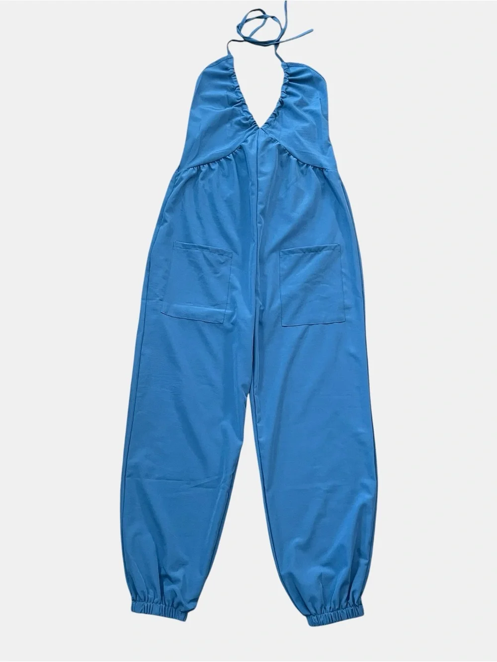 Women’s Blue Halter Jumpsuit - Picture 2 of 9